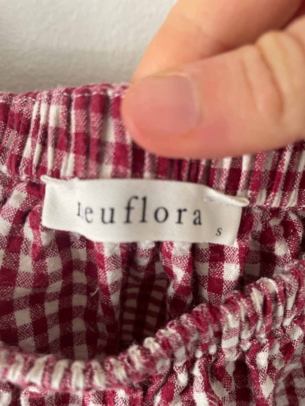 Neuflora Elodie Red Gingham Ruffle Strap Tank Top - Picture 2 of 2